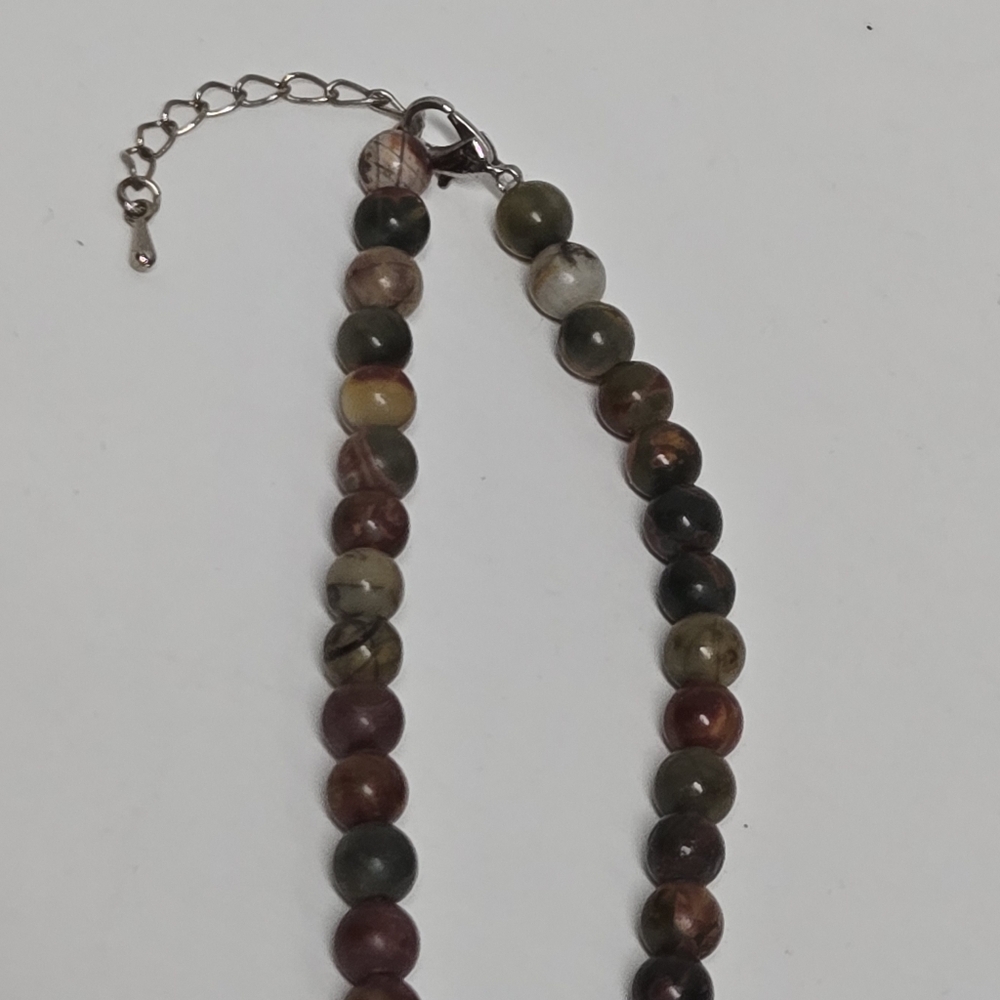 Red Creek Jasper Graduated Bead Necklace 6-14mm, 19" w/1.5" ext. - Picture 5 of 8